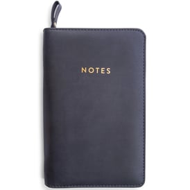 Faux Leather Padded Zipper Journal