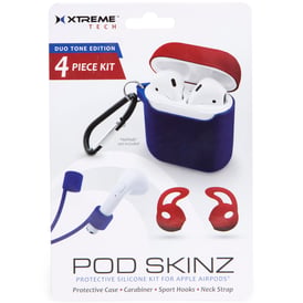 Duo-Tone Pod Skinz Protective Silicone Accessory Kit For Apple Airpods® 4-Piece Set