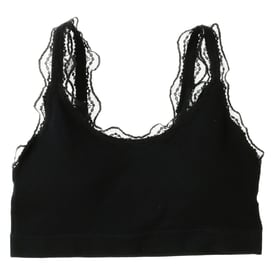 Black Ribbed Lace Bralette