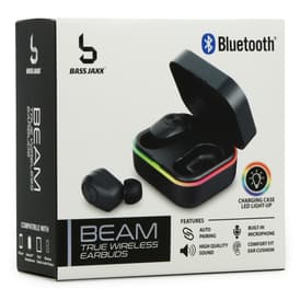 Beam Bluetooth® Earbuds With Mic & LED Light Up Charging Case