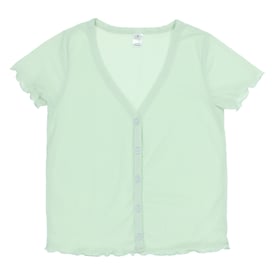 Ribbed Button-Up Top