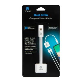 Dual 8-Pin Charge & Listen Adapter For iPhone® & iPad®