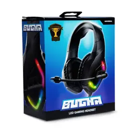 Bugha Exclusive LED Gaming Headset W/ Boom Mic, 3.5Mm Aux-in + Pc Connector