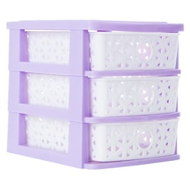 Stackable Lattice 3-Drawer Mini Organizer 7.5in