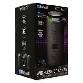 Bass Boost Bluetooth® Speaker With Fm Radio, Dual Pairing & LED Color Change Lights